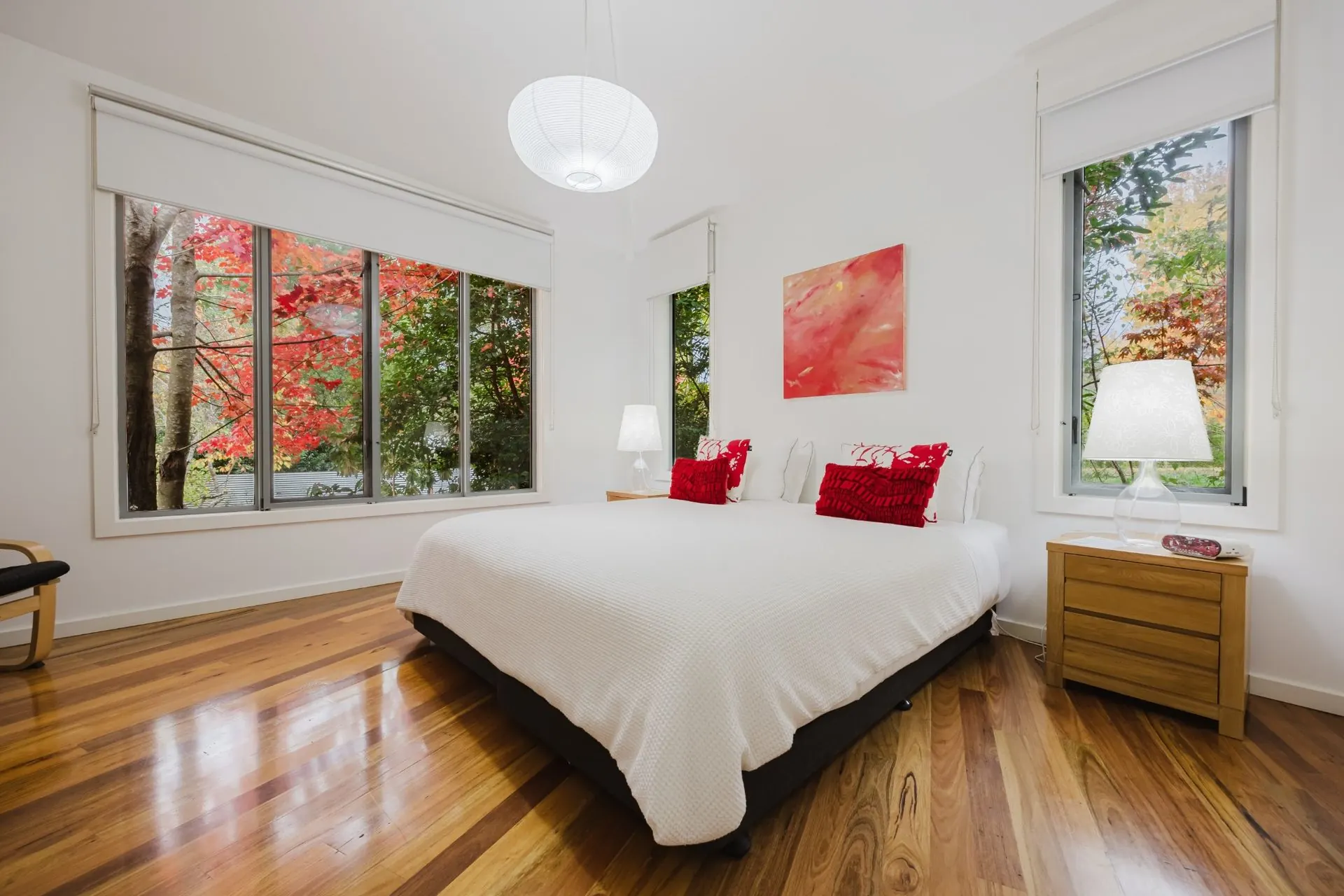 Boutique bedroom at Dalrymples Guest Cottages