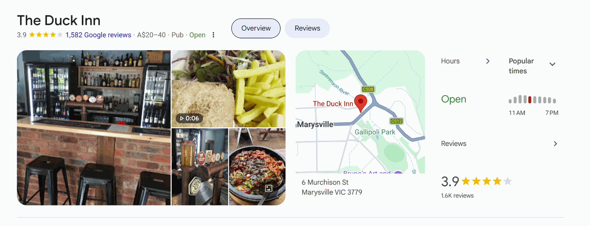 The Duck Inn Marysville pub sign