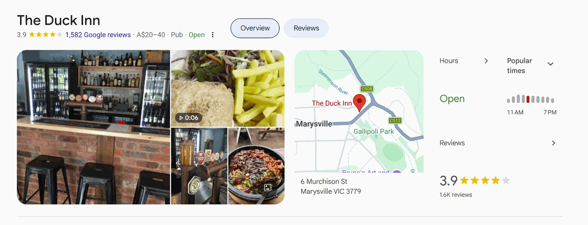 The The Duck Inn Marysville pub sign