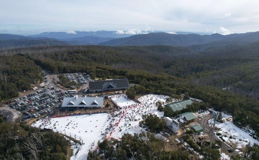 Rocky summit view at Lake Mountain in the warmer months